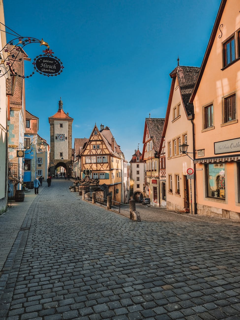 scenic street view in rothenburg ob der tauber