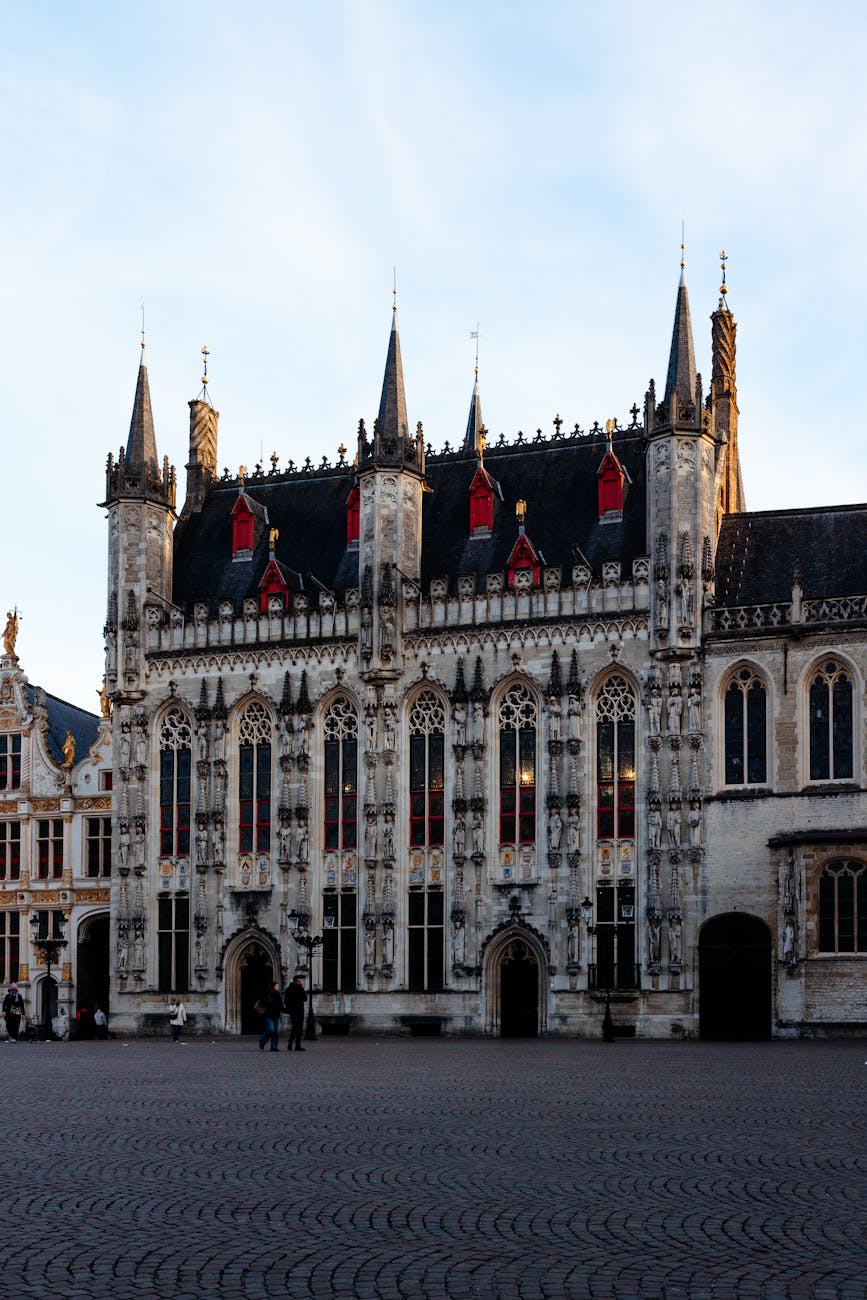 gothic architecture in bruges belgium